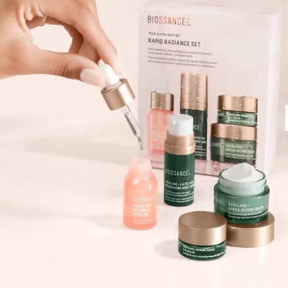 Biossance Your Clean Routine Rapid Radiance treat, exfoliate moisturize lock in - Picture 3 of 6